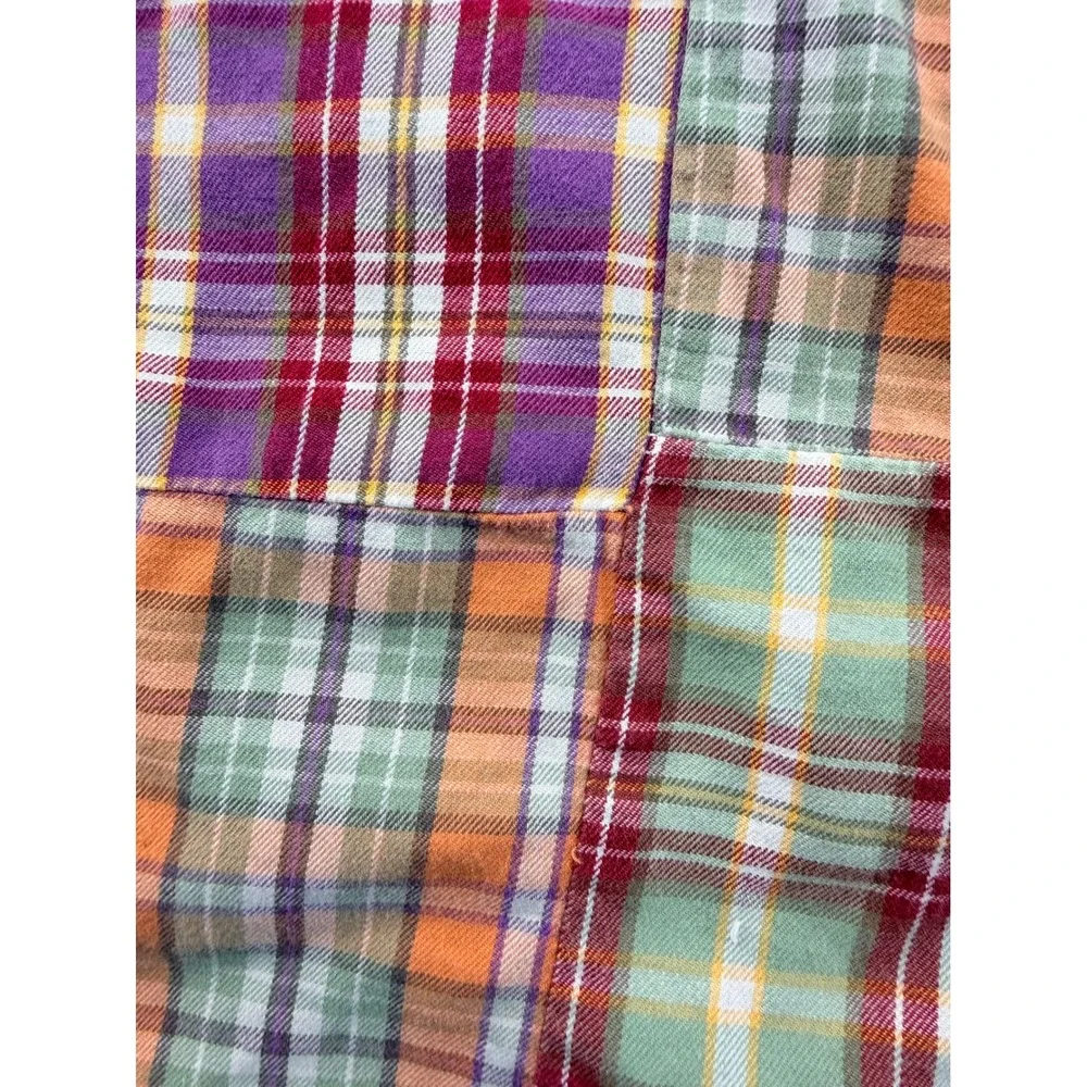 Polo Ralph Lauren Patchwork Madras Plaid Shirt Men XL Long Sleeve Multicolor